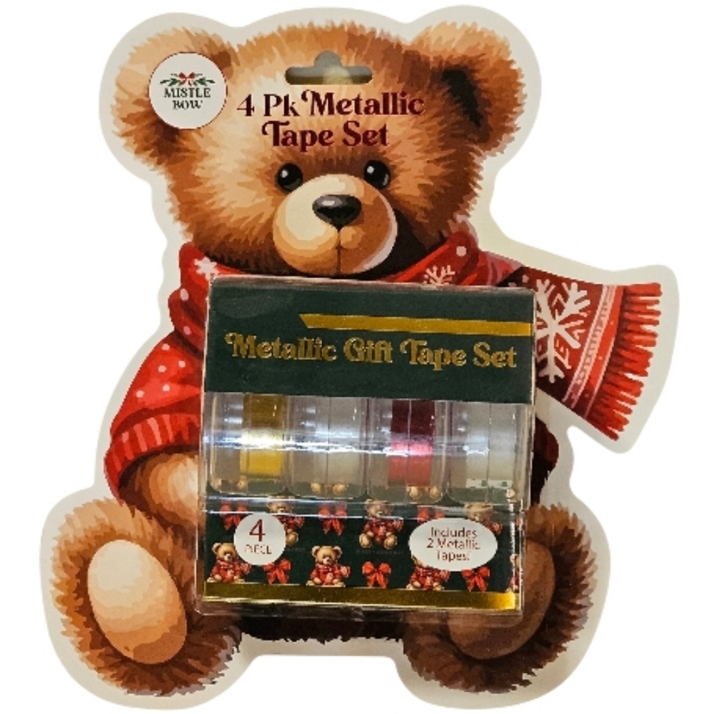 4 Pack Metallic Gift Tape Set NEW